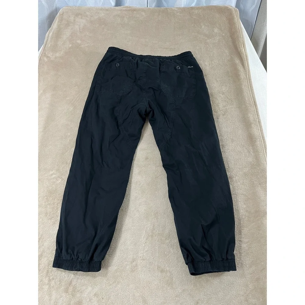 RLX Ralph Lauren Mens Jogger Sweatpants‎ Drawstring Elastic Waist Size L Black